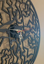 Load image into Gallery viewer, Large Abstract Lines Clock - periwinkle-laser