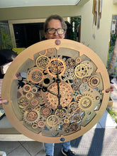 Load image into Gallery viewer, Large Steam Punk Mandala Clock - periwinkle-laser