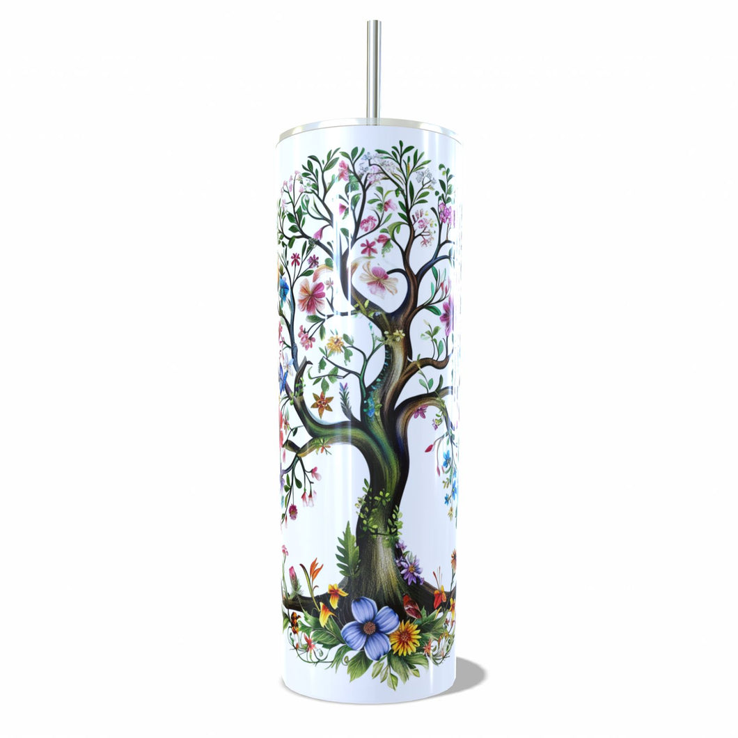 20oz Skinny Tree of Life print Tumbler