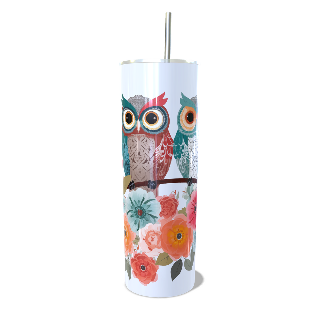 20oz Skinny Owl print Tumbler