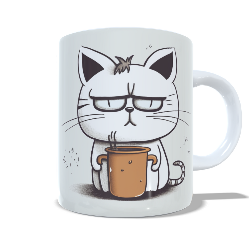 Printed Coffee Kitty Ceramic Mugs