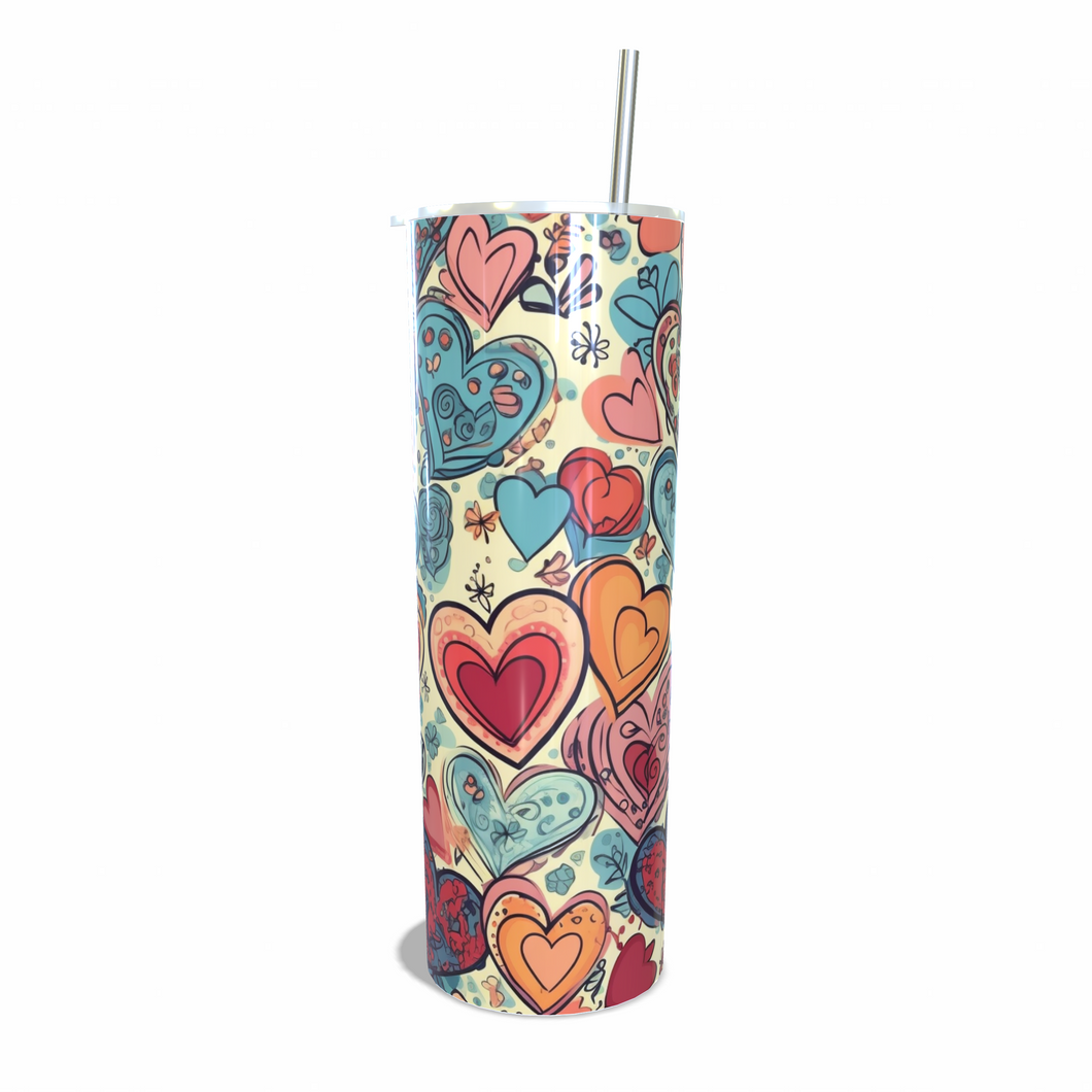 20oz Skinny Heart print Tumbler