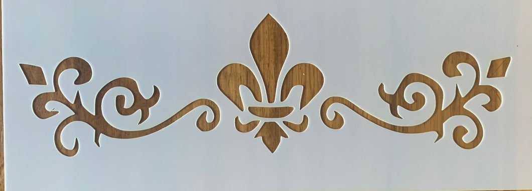 Stencil 303 - Borders - fleur-de-lis - periwinkle-laser