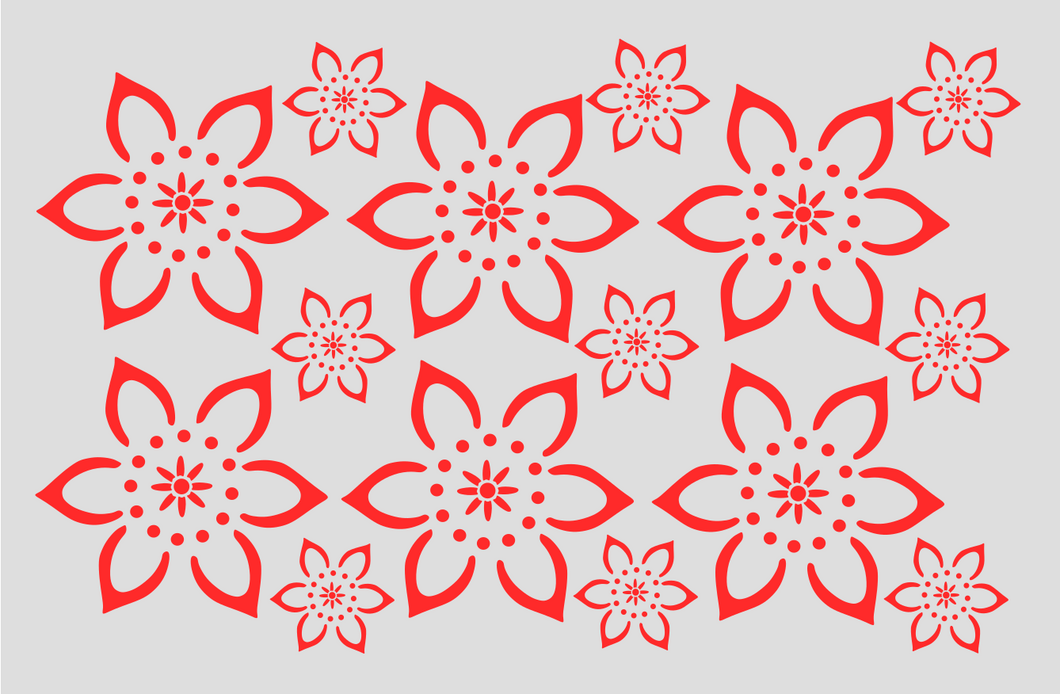 218 Stencil - Flower patterns - periwinkle-laser